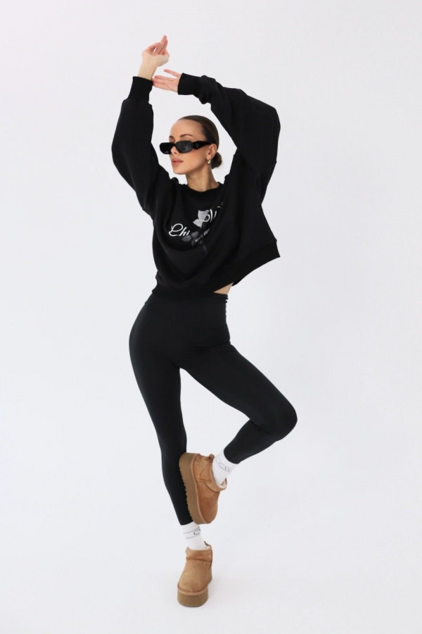 Bluza damska oversize ROSE - czarny 5