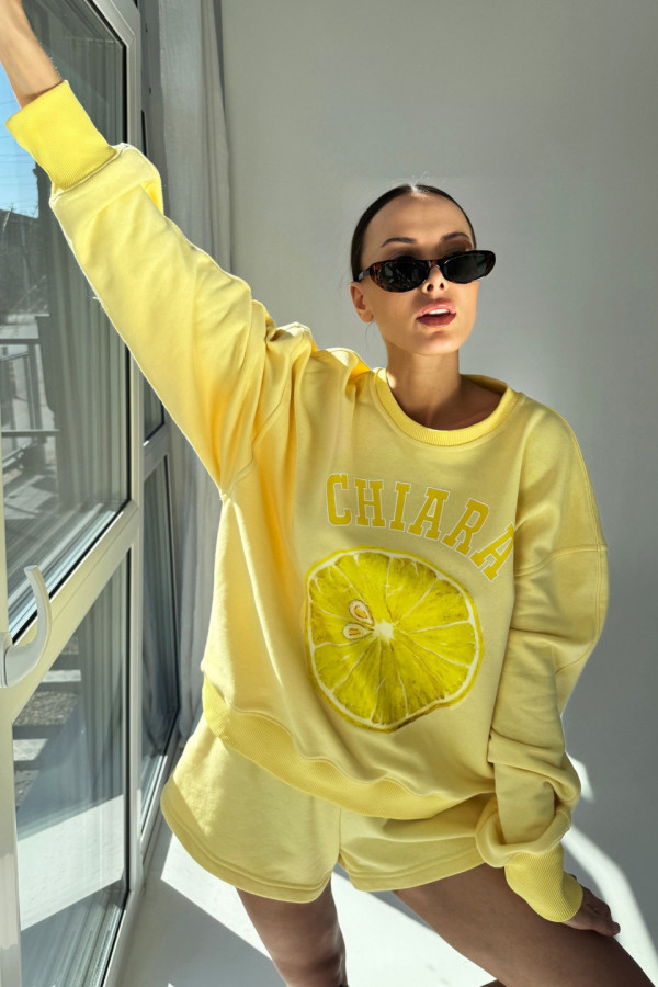 Bluza damska oversize LEMON - żółty 3
