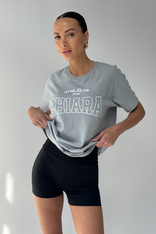 T-shirt bawełniany oversize CHIARA - szary 2