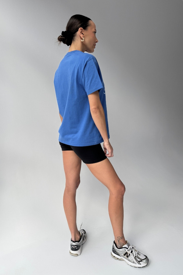 T-shirt bawełniany oversize CHIARA - chabrowy 4