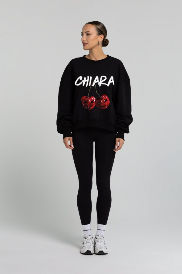 Bluza damska oversize CHERRY - czarny 2