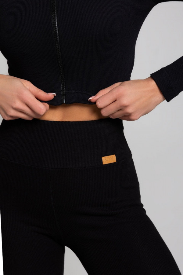 Legginsy push-up prążek - czarny 2