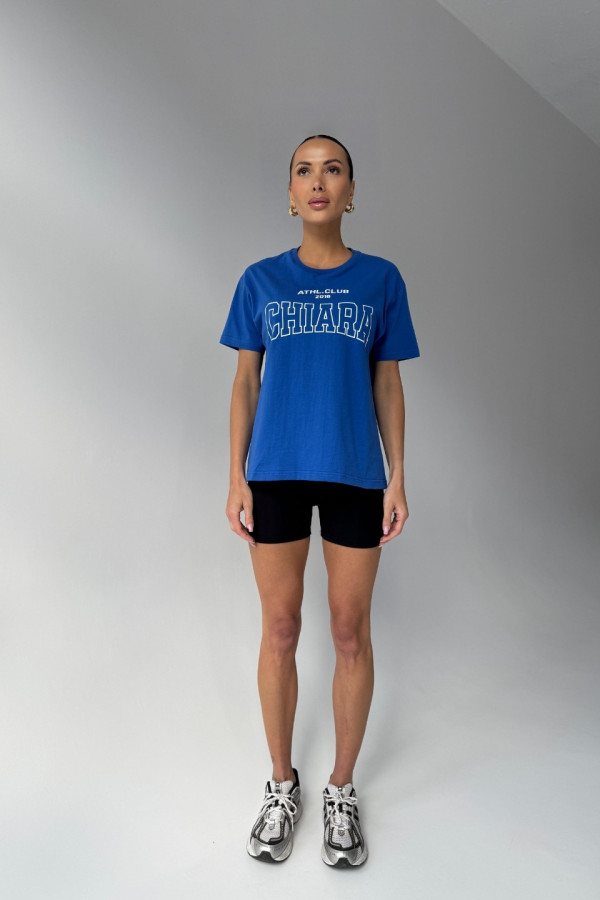T-shirt bawełniany oversize CHIARA - chabrowy 3