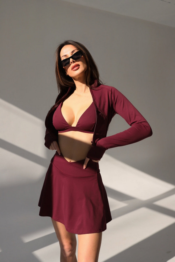 Top FREEDOM v-neck z głębokim dekoltem - bordowy 6
