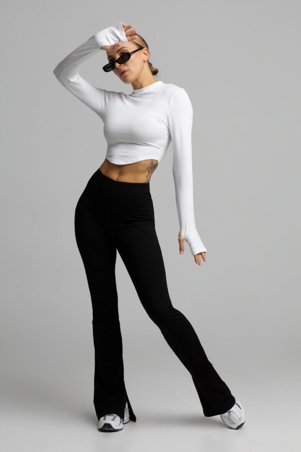 Krótki dopasowany longsleeve - biały 5