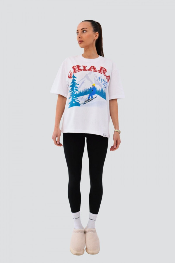 T-shirt bawełniany oversize APRES SKI - biały 2