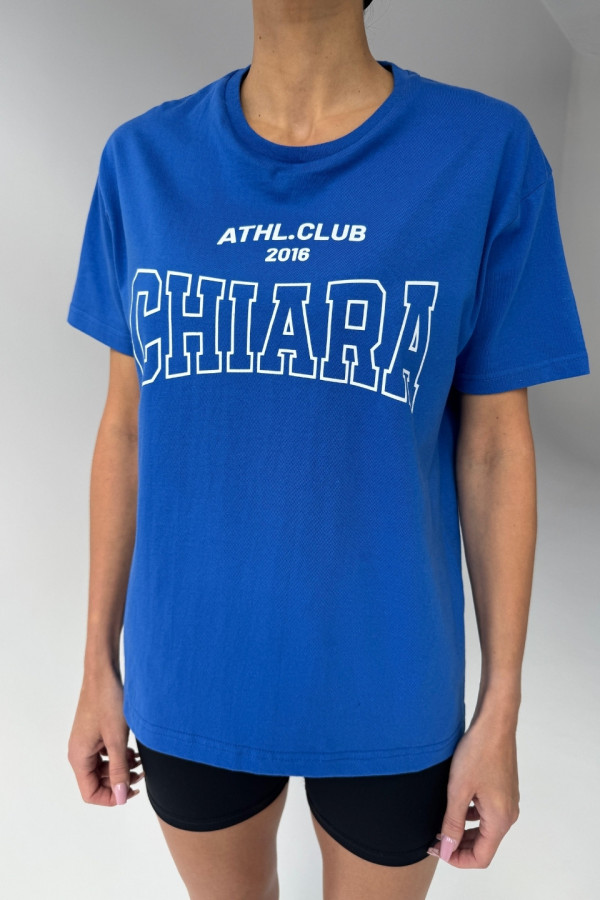 T-shirt bawełniany oversize CHIARA - chabrowy 1