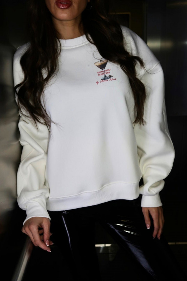 Bluza damska oversize ESPRESSO MARTINI - biały 1
