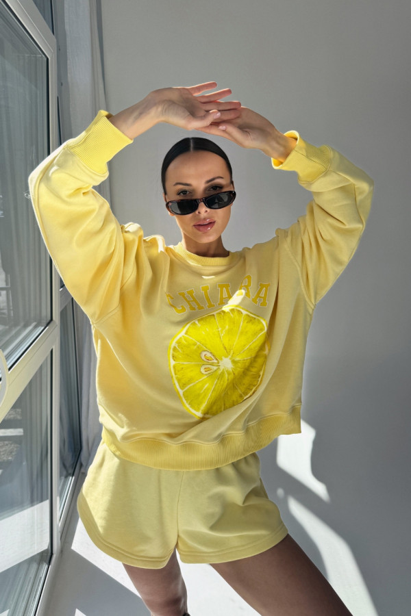 Bluza damska oversize LEMON - żółty 4