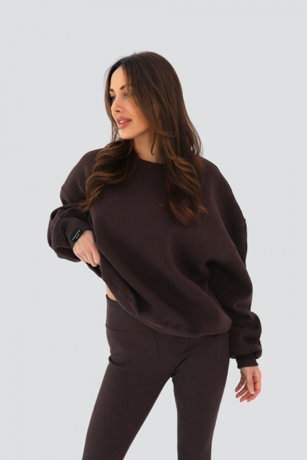 Bluza oversize CHOCOLATE - brązowa 5