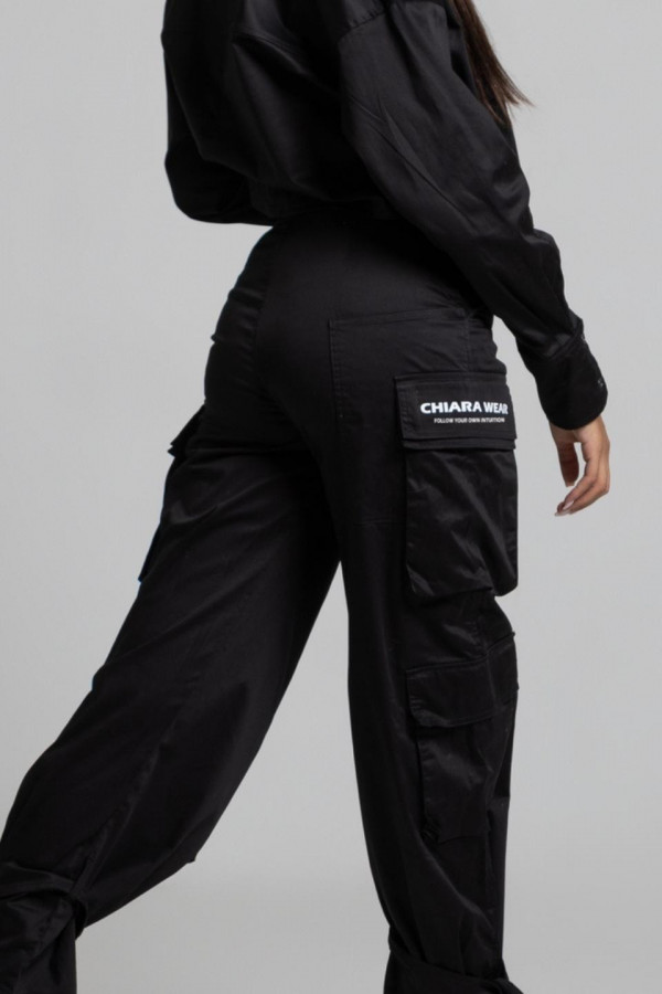Spodnie CARGO nadruk CHIARA - czarny 5