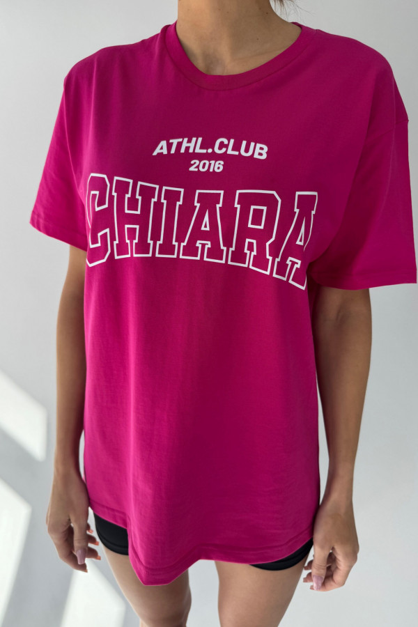 T-shirt bawełniany oversize CHIARA - fuksja 3
