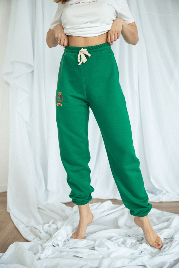Spodnie dresowe damskie PUMPY SNAKE - zielony