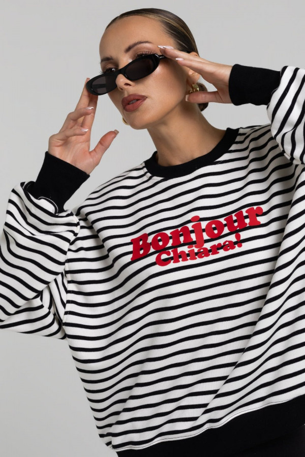 Bluza oversize BONJOUR CHIARA - paski
