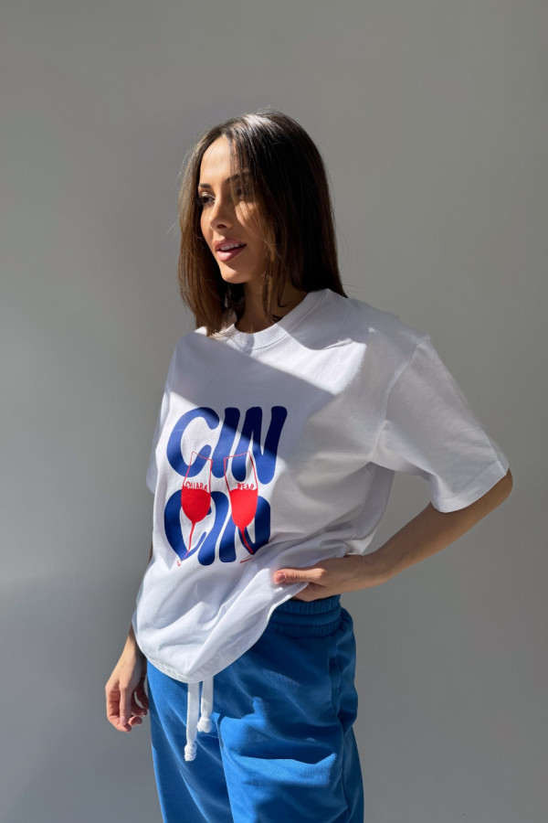 T-shirt bawełniany oversize CIN CIN - biały 1