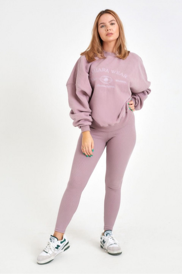 Legginsy BERRY push-up - jagodowy 3