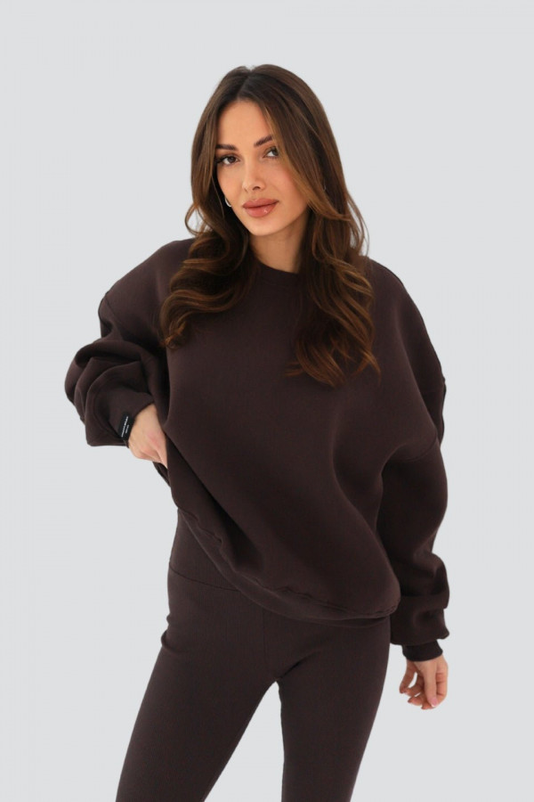 Bluza oversize CHOCOLATE - brązowa 6