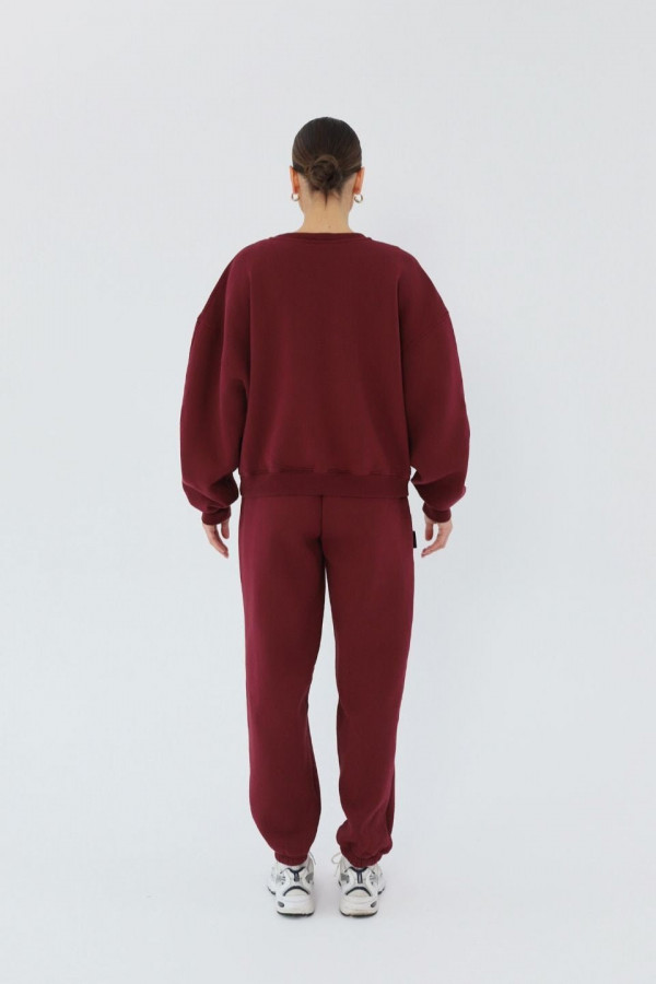 Bluza damska oversize CHERRY - bordowy 1