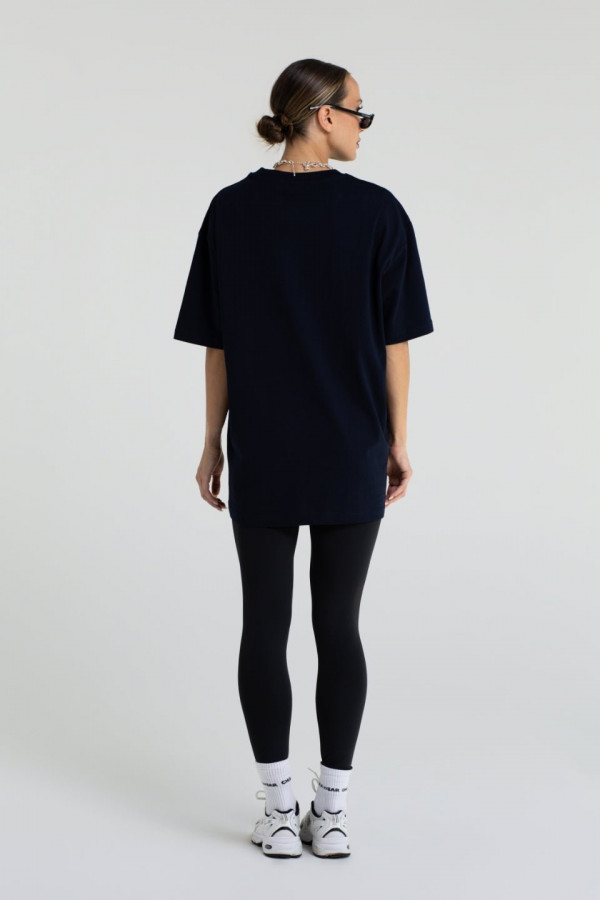 T-shirt bawełniany oversize BOYFRIEND - granatowy 2
