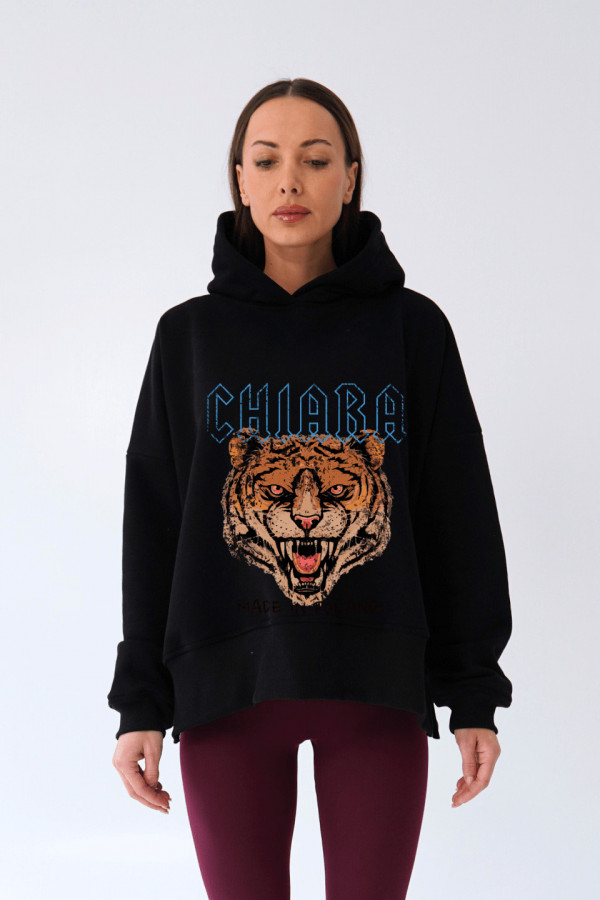 Bluza damska kaptur ROAR - czarny 3