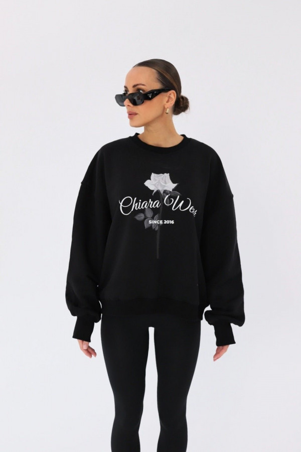 Bluza damska oversize ROSE - czarny
