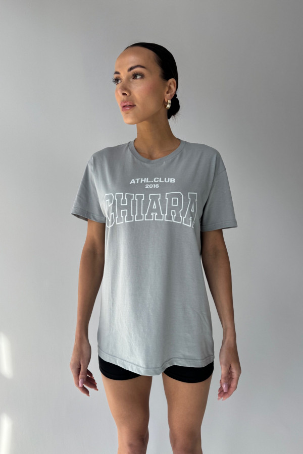 T-shirt bawełniany oversize CHIARA - szary 5
