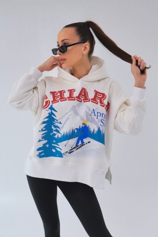 Bluza damska kaptur APRES SKI - biały 3