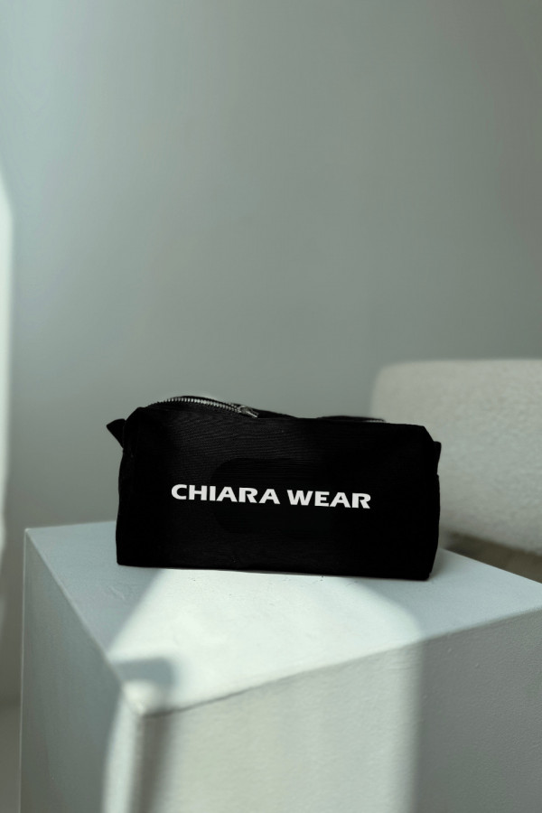Kosmetyczka bawełniana na zamek CHIARA - czarna 2