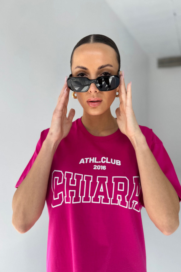 T-shirt bawełniany oversize CHIARA - fuksja 1