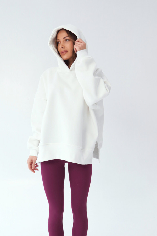 Bluza damska kaptur - biały 3