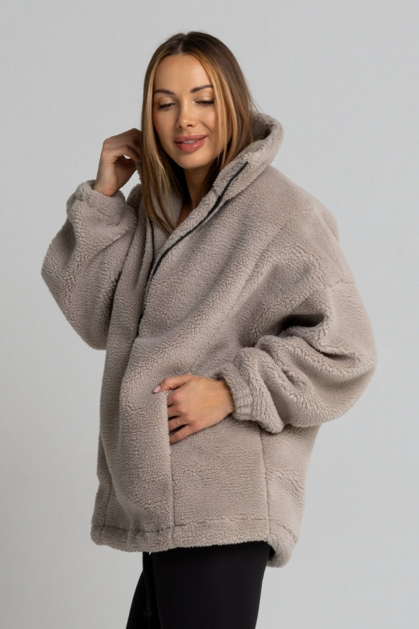 Bluza sherpa ze sztucznego baranka TEDDY - szary 2