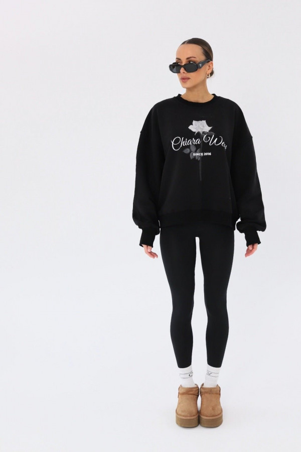 Bluza damska oversize ROSE - czarny 3