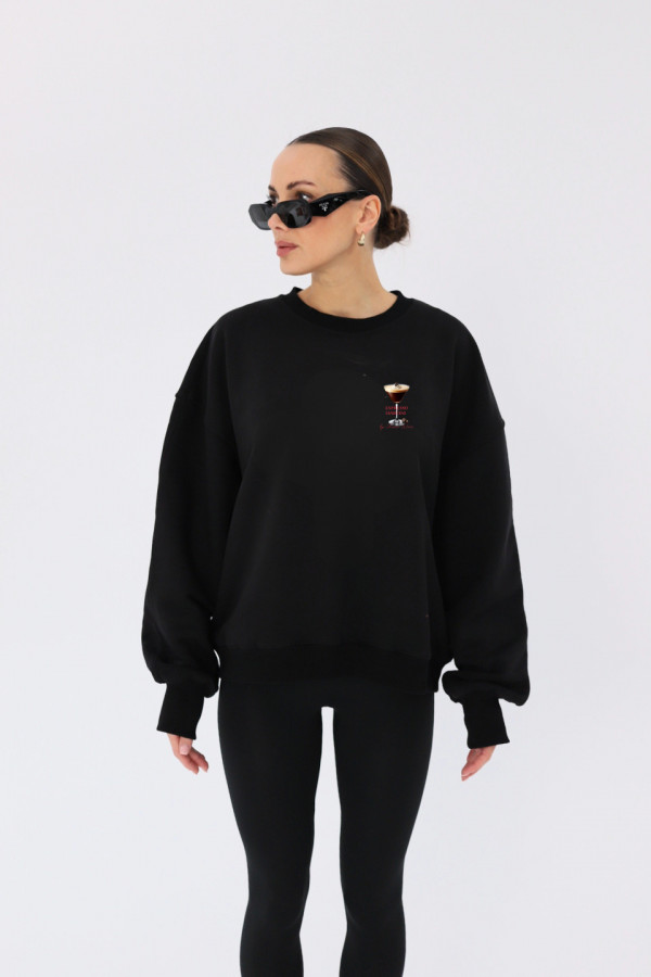 Bluza damska oversize ESPRESSO MARTINI - czarny 3