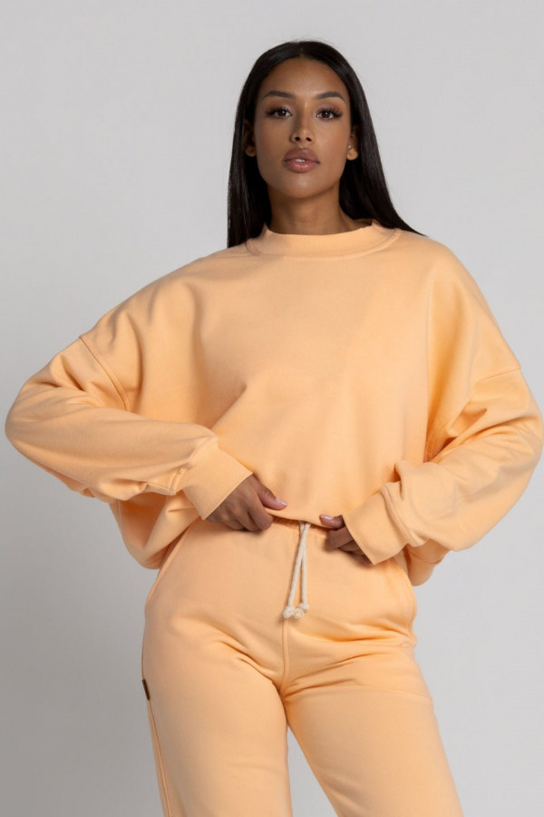 Bluza oversize z marszczeniami - brzoskwinia peach fuzz