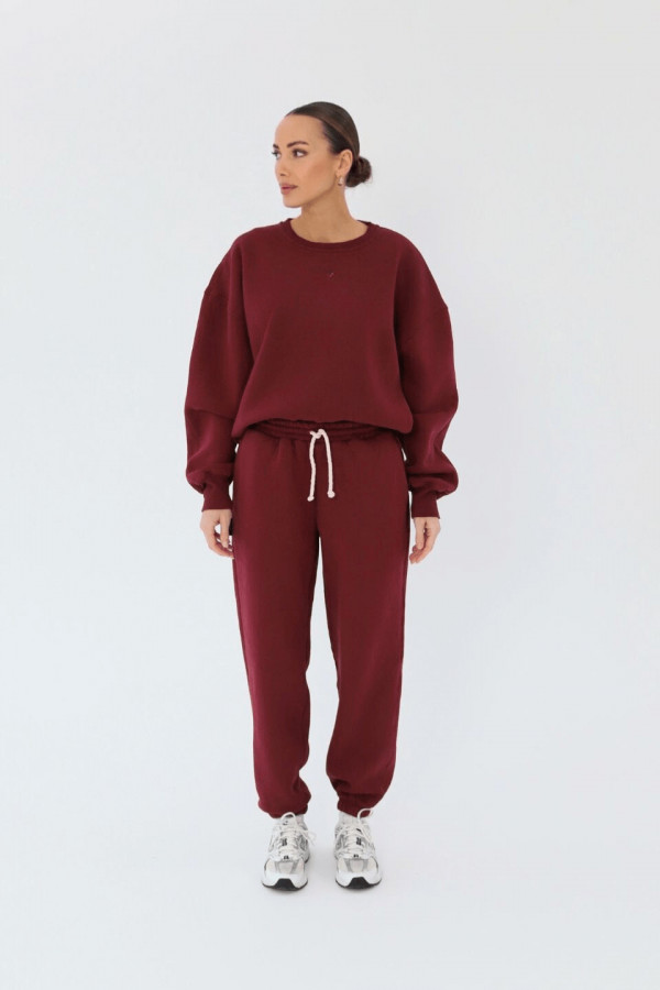 Bluza damska oversize - bordowy 2