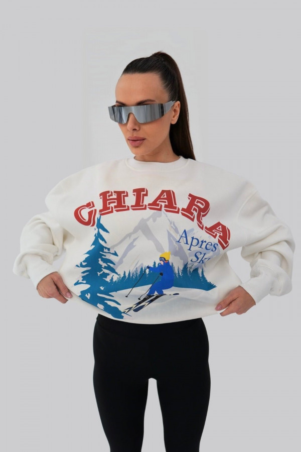 Bluza damska oversize APRES SKI - biały