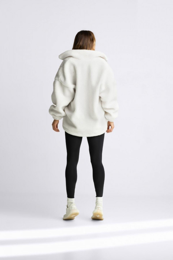 Bluza sherpa ze sztucznego baranka TEDDY - biała 3