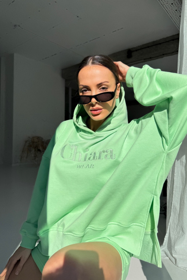 Bluza damska kaptur HAFT CHIARA - pistacja