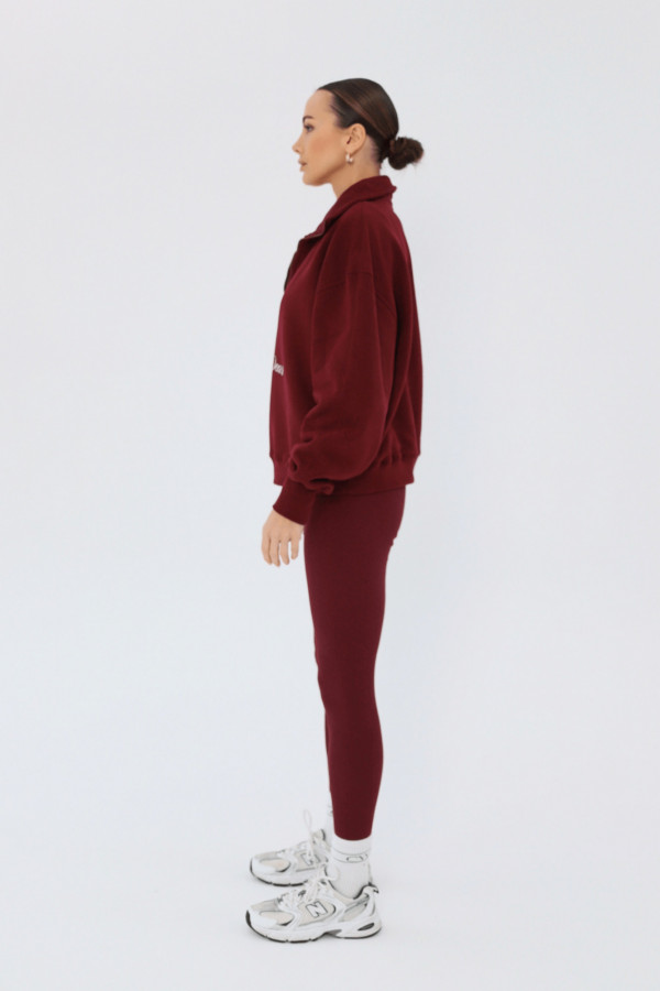 Bluza damska POLO - bordowy 2