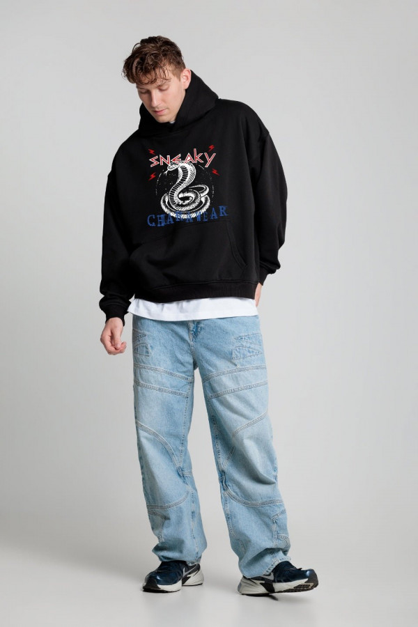 Bluza męska hoodie SNEAKY - czarny 1