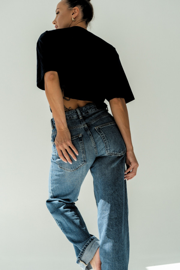 T-shirt CROP TOP - czarny 4