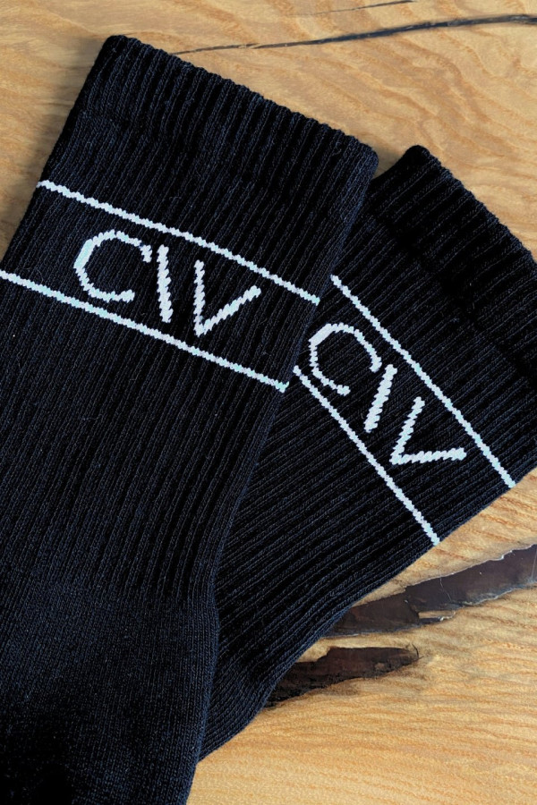 Skarpetki długie z logo CHIARA WEAR PASKI - czarny 3