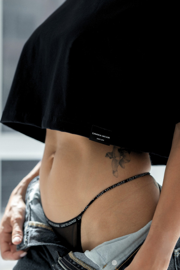 T-shirt CROP TOP - czarny 1