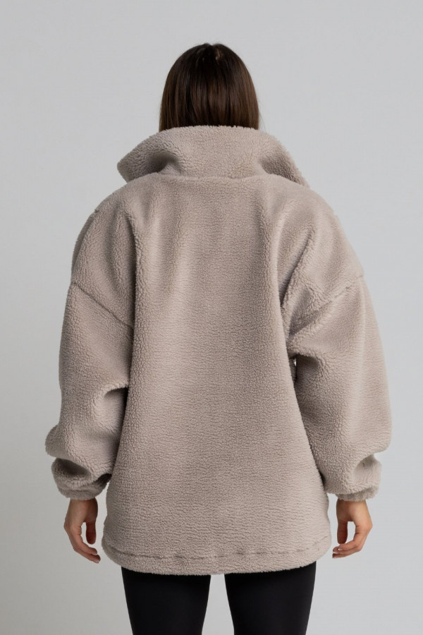Bluza sherpa ze sztucznego baranka TEDDY - szary 3