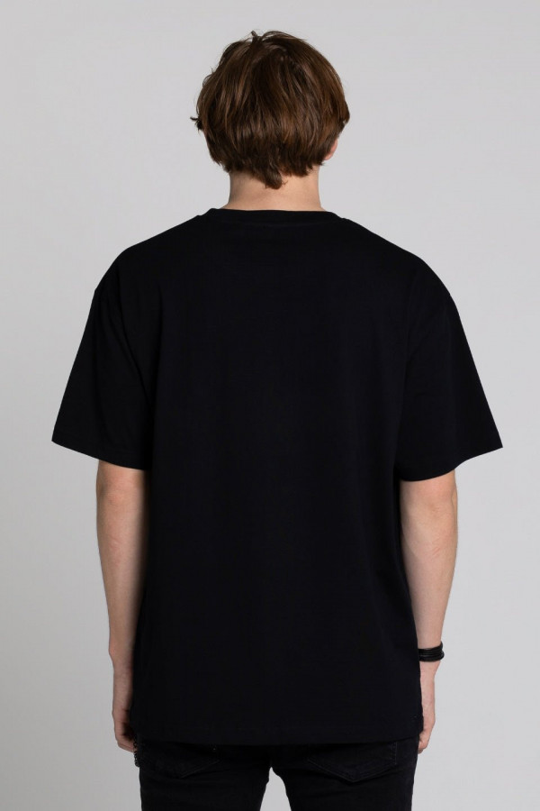 T-shirt bawełna z recyklingu oversize - czarny 1