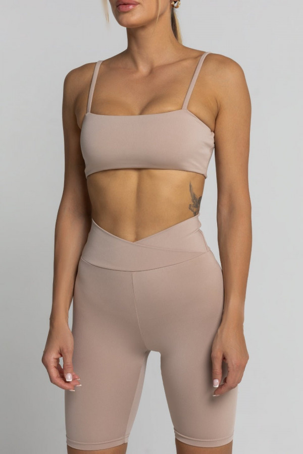 Top opaska na cienkich ramiączkach BANDEAU - beżowy