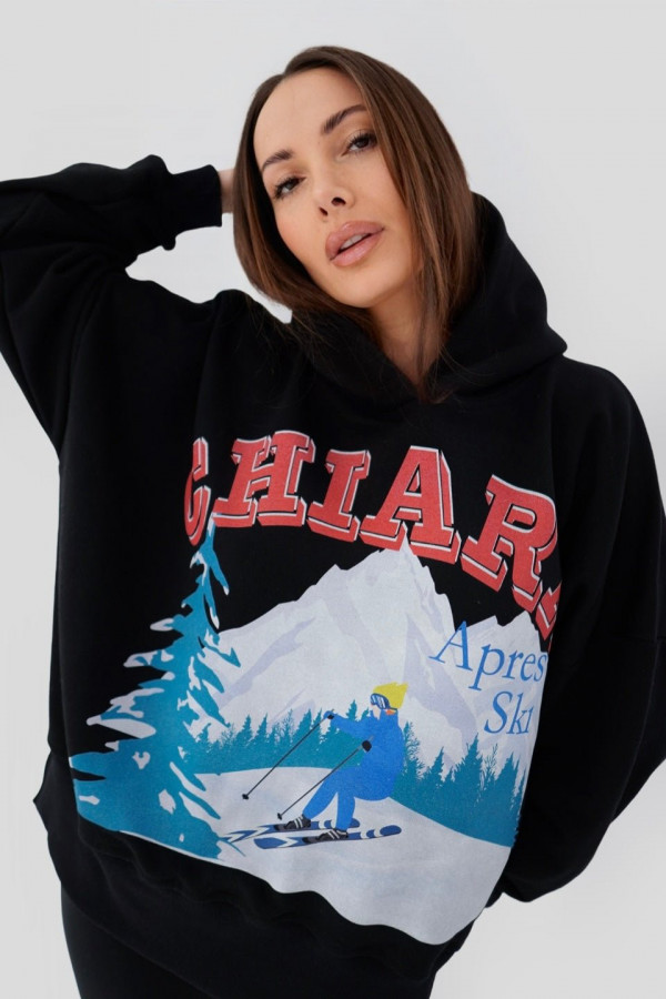 Bluza damska kaptur APRES SKI - czarny