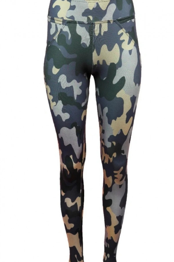 Legginsy PUSH UP - fioletowe moro 1