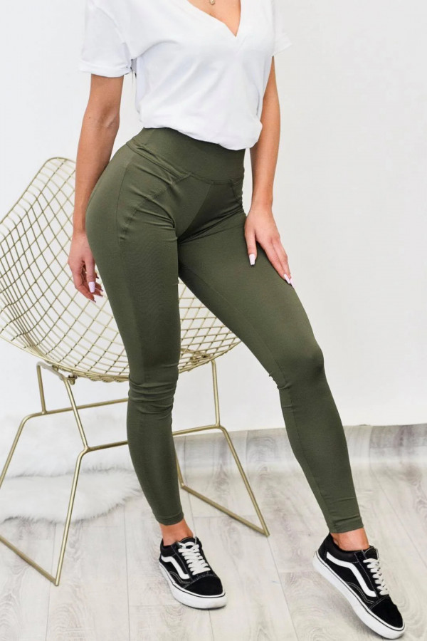 Legginsy PUSH UP - khaki 4