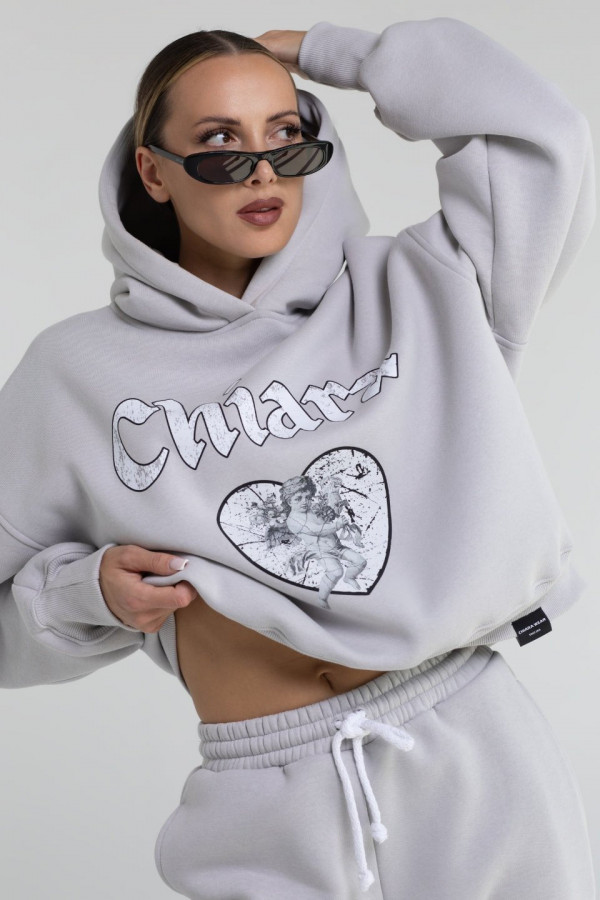 Bluza damska hoodie ANGEL - gołębi (jasny szary)